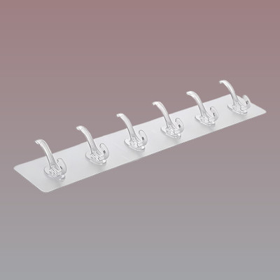 Vexnaly reusable self adhesive 6 hooks sticker pack Hook 12(Pack of 2)