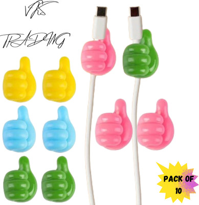 vks trading THUMB CABLE CLIPS,CORD HOLDER CAR MULTI COLOR 9117 10PC Hook 1(Pack of 10)