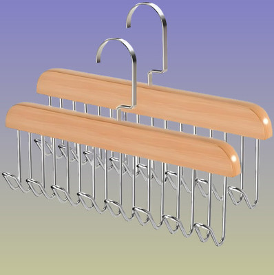 Ayneg 8 HOOK WOODEN HANGER STORAGE HANGERS Hook 8(Pack of 2)