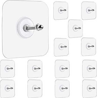 SELIFYMART Self Adhesive 6mm Nail Hook for hanging Photo Frame, Wall Clock, Transparent Hook 14(Pack of 14)