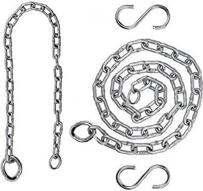 MARSHLAND 8 feet Chain Strong Metal Chain for Swing Multipurpose with 2 (S Hook) Hook 2(Pack of 1)