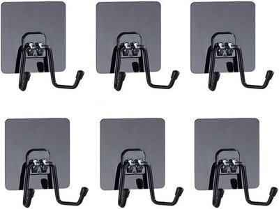 XBEY Self Adhesive Wall Hooks For Bathroom&Kitchen Multi-Purpose Use Hook 6(Pack of 6)