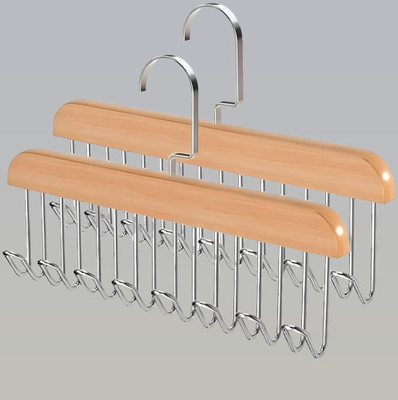Dyvix 8 HOOK WOODEN HANGER STORAGE HANGERS Hook 8(Pack of 2)