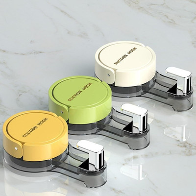 RHHG E COM Strong Vacuum Suction Cup Hook Wall Clips - Heavy-Duty, No-Drill, Reusable Hook 1(Pack of 2)