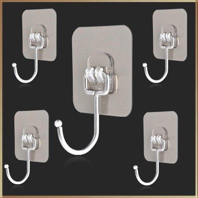 QARB Self Adhesive Wall Hooks for Bathroom & Kitchen Multi-Purpose Use Hook 5(Pack of 5)