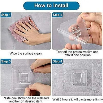 SJK (Pack of 30) Self-Adhesive WALL MOUNTED Male Female Hook 1.430 Hook 1(Pack of 30)