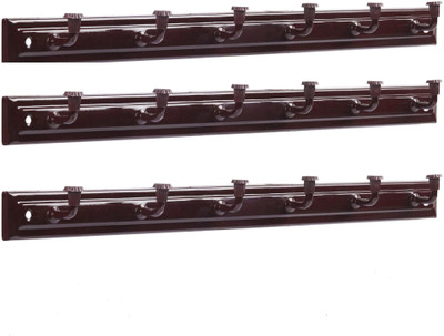 manvi Brown Door/Wall Hook Set of 3 Hook Rail 6(Pack of 1)