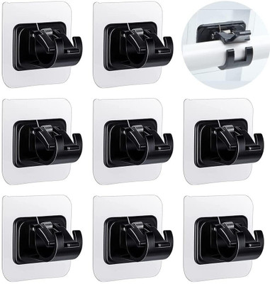 QARB Curtain Rod Bracket, No Drill Drapery Hooks Holder, Kitchen, Bathroom, Hotel Hook 8(Pack of 8)
