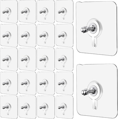 Vibecraft Transparent Adhesive Wall Hooks Hook 20(Pack of 1)