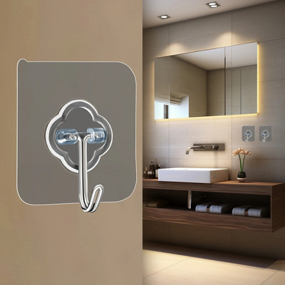 MERCEHIVE Adhesive Hooks for Wall Heavy Duty, Hanger Hooks for Wall, Bedroom, Bathroom Hook 20(Pack of 20)
