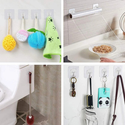 VRDH (Pack of 10) New ABS Hook Towel Hanger for Kitchen/Bathroom/Utensil PINX20.289 Hook 10(Pack of 1)