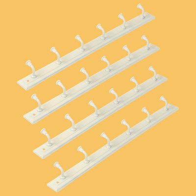 manvi Door/Wall Hook Rail Hanger Set of 4 (Ivory Color) Hook Rail 6(Pack of 4)