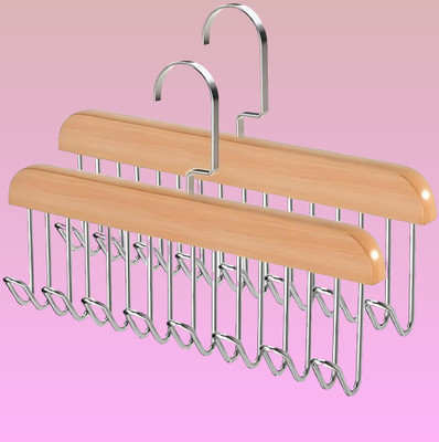 Bkylomam 8 HOOK WOODEN HANGER STORAGE HANGERS Hook 8(Pack of 2)