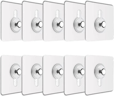 Deodapp Self Adhesive 6mm Nail Hook for hanging Photo Frame, Wall Clock, Transparent Hook 10(Pack of 1)