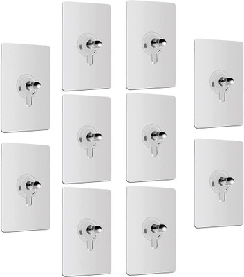 Shreejee 6 cm Adhesive Screw Hooks 10 Pcs Self Adhesive Sticker(Pack of 10)