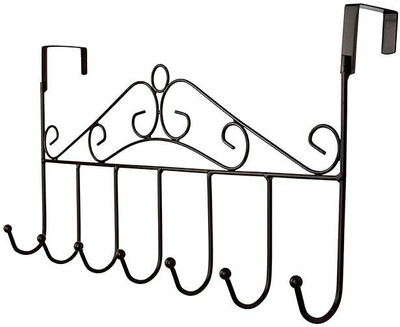 Rouxa Steel Over The Door Hook Hanger, Hanging Organizer Rack 2pc. Hook Rail 7(Pack of 1)