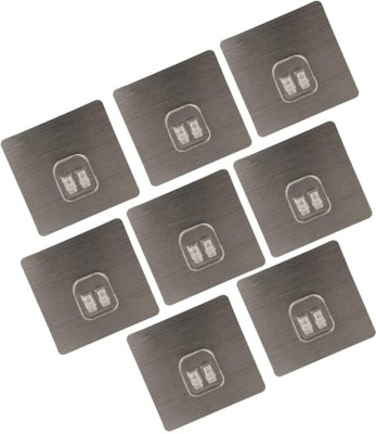 draval Magic Plastic Self Adhesive Sticker Wall Hook Multi-Surface Hooks for Hanging Hook 1(Pack of 8)