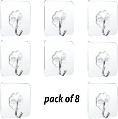 DODECROO Hooks Kitchen Wall Hooks – (8) Packs Heavy Duty Nail Free Sticky Hangers Hook 8(Pack of 8)