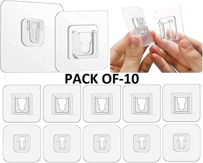 SJK (Pack of 10) Self-Adhesive Male Female Hook 207 Hook 10(Pack of 1)