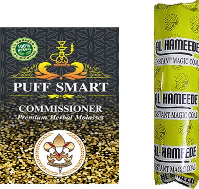 Puff Smart Comm Herbal Flavor And 1 Polo Magic Coal Hookah Charcoals(Pack of 2)