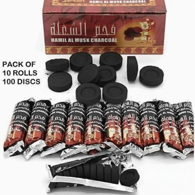 Zephyr Quick Light Charcoal Rolls for Bukhoor and Hookah, Magic Coal Hookah Charcoals(Pack of 100)