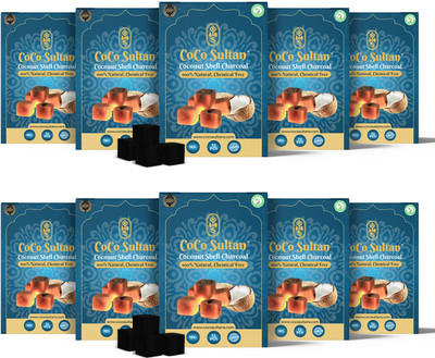 Coco Sultan Coco Sultan Coconut Shell 1KG Hookah Charcoals(Pack of 10)