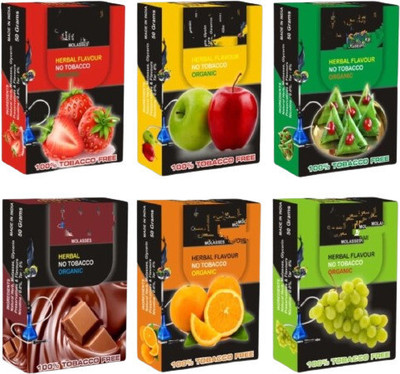 FUMIFY 6 flavour pack_F19 Double apple, Strawberry, Orange, Paan, Grapes, Chocolate Hookah Flavor(180 g, Pack of 6)