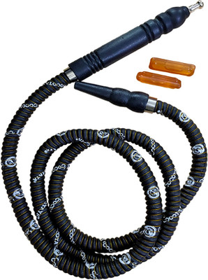 Puff Smart Rubber Black Hookah Hose 1 m(Pack of 1, With Ice Tip)