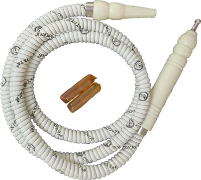 Puff Smart Rubber White Hookah Hose 1 m(Pack of 1, With Ice Tip)