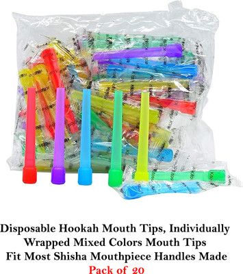 First Dot 20 Pcs Disposable Nozzles for Hookah Plastic Outside Fitting Hookah Mouth Tip(Multicolor)