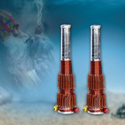 Shree shyam enterprises Deshi Handmade Clay chilam for Smoking Handmade Chillum Terracotta Outside Fitting Hookah Mouth Tip(Brown, Pack of 2)