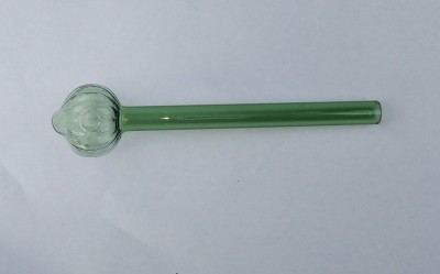 Hookah palace Latest Green Melon design 6 inch glass oil burner pipe pack of 1 Borosilicate Glass Inside Fitting Hookah Mouth Tip(Green)