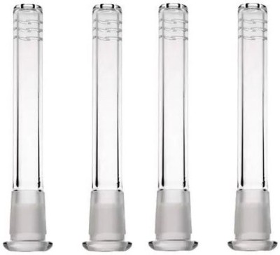 WellMountain Glass Bong Downsteam 10 CM Tube Borosilicate Glass Outside Fitting Hookah Mouth Tip(Clear, Pack of 4)