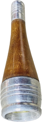 KESHU HANDICRAFT Resuable Hukka Shooter /Chillum Pipe With Gitti Silver, Wooden Outside Fitting Hookah Mouth Tip(Brown, Silver)