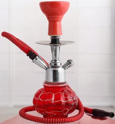 R H CRAFTS Red_hookah_plate_HD012 12 inch Iron Hookah(Red)