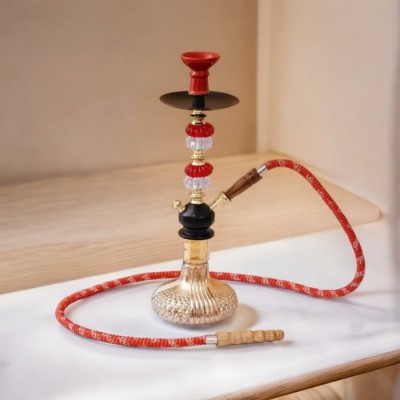 ALL.NATION.IMPEX 14 inch Glass Hookah(Gold, Red)