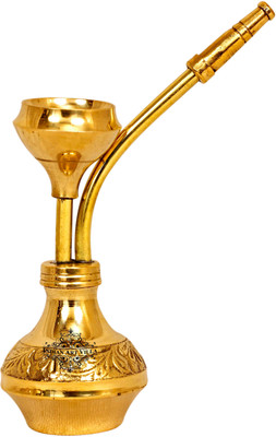 IndianArtVilla Brass Gold Finish Brass Hookah , 3.6'' Inch 9 inch Brass Hookah(Gold)