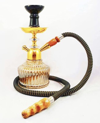 Bezak 12 inch Glass, Iron, Crystal Hookah(Black)