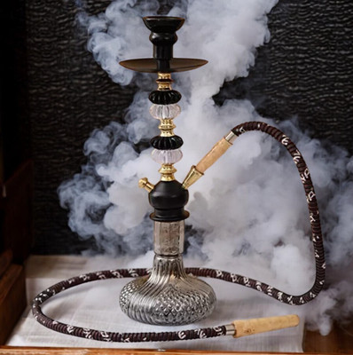 Bezak Premium Designer Crystal Style 18 inch Glass Hookah(Black, Grey)