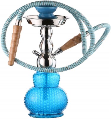 METIER 13 inch designer premium hookah flavor set 13 inch Glass Hookah(Blue)