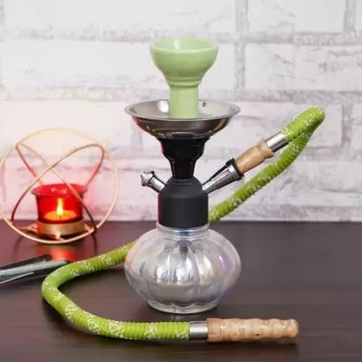 Flipkart SmartBuy Premium Designer Green Pumpkin Hookah Set 10 inch Glass, Iron Hookah(Green, Silver)