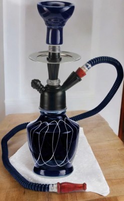 R H CRAFTS Blue_red_hookah_plate_HD024 12 inch Iron Hookah(Blue)