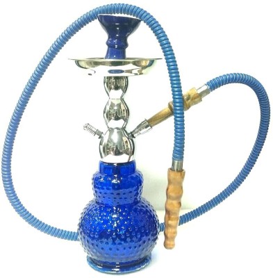 METIER 33 CM Glass Hookah Stem Brass Hookah Set Hukka 13 inch Glass Hookah(Blue, Silver)