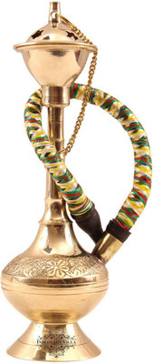 IndianArtVilla Brass Gold Finish Designer Hookah-6.3Inch, Decorative Golden Showpieces 6.3 inch Brass Hookah(Gold)