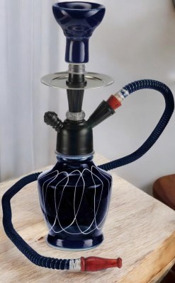 R H CRAFTS Blue_red_hookah_plate_HD011 12 inch Iron Hookah(Blue)