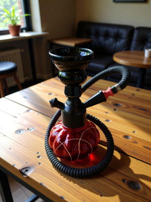 The New Look Original Best Quality Trendy Hukka 8 inch Glass, Iron Hookah(Black, Red)