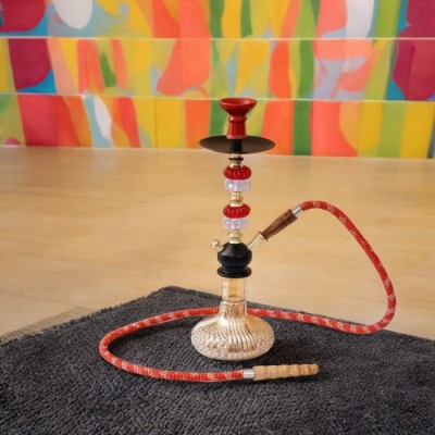 ALL.NATION.IMPEX 14 inch Glass Hookah(Gold, Red)