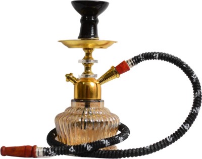 Misr Puff IRON PLATE 12 inch Glass, Gold Plated Hookah(Gold)