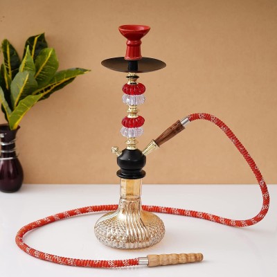 kraftynation Kraftynation Big Luster Designer Russian 20 inch Glass Hookah(Red)