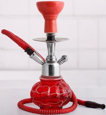 R H CRAFTS Red_hookah_plate_HD025 12 inch Iron Hookah(Red)